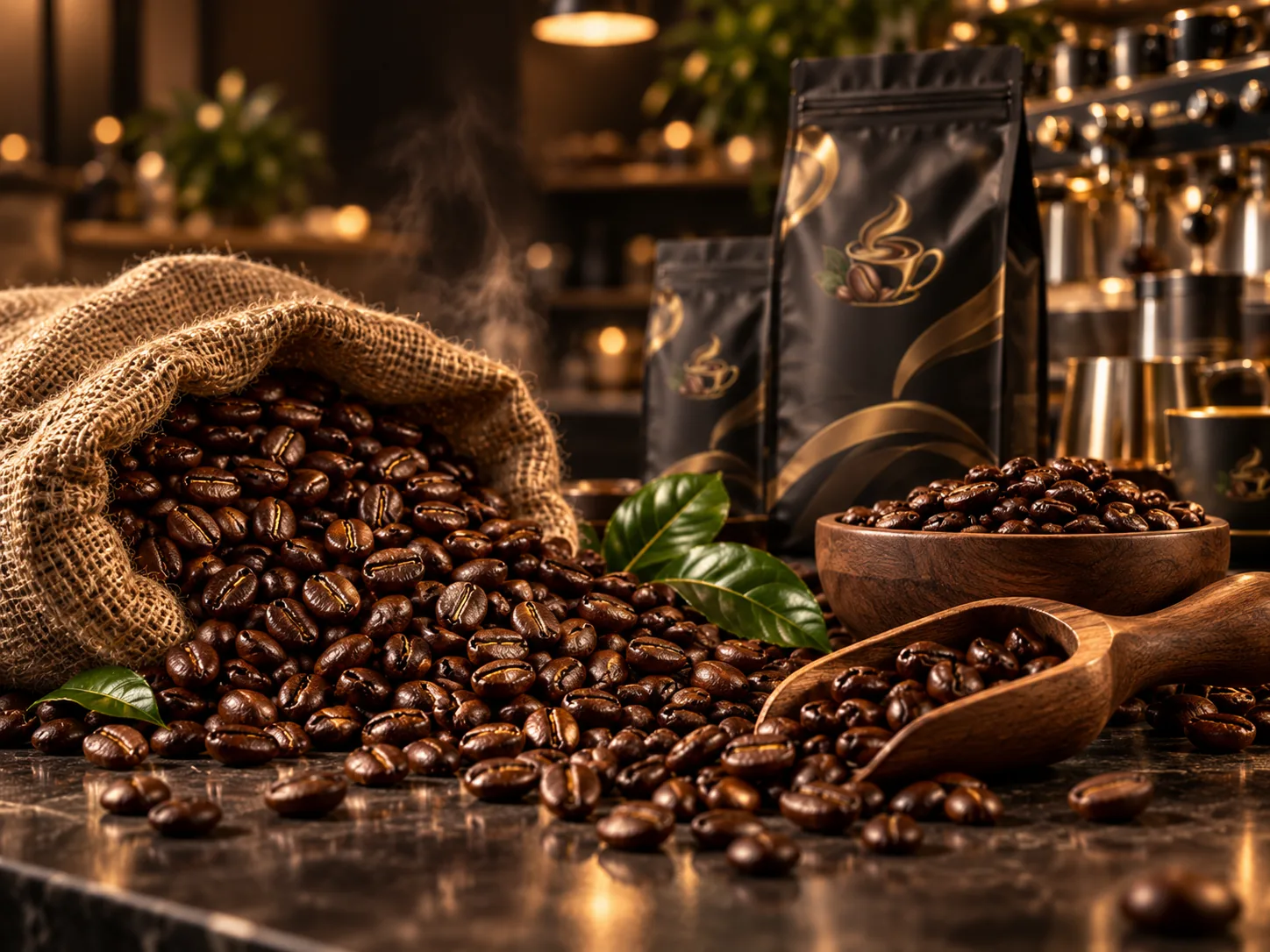 Premium roasted coffee beans